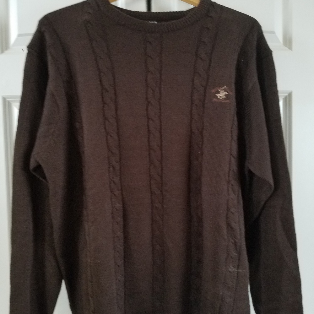 Mens brown polo sweater